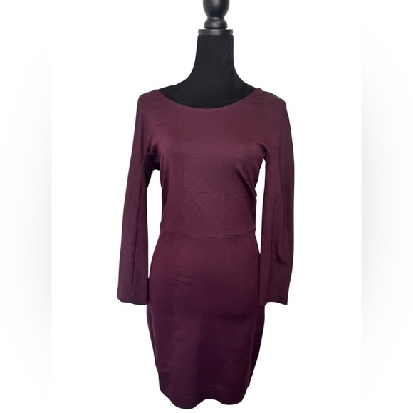 Aritzia Wilfred Long Sleeve Dress Burgundy - Picture 2 of 8